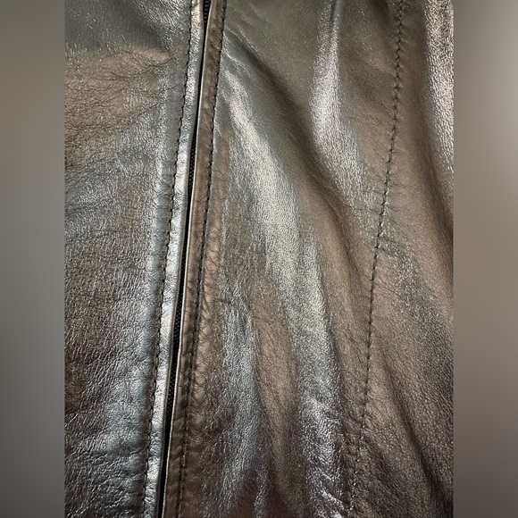 Boss Hugo Boss Silver Metallic Lamb Leather Jacket - Picture 8 of 12